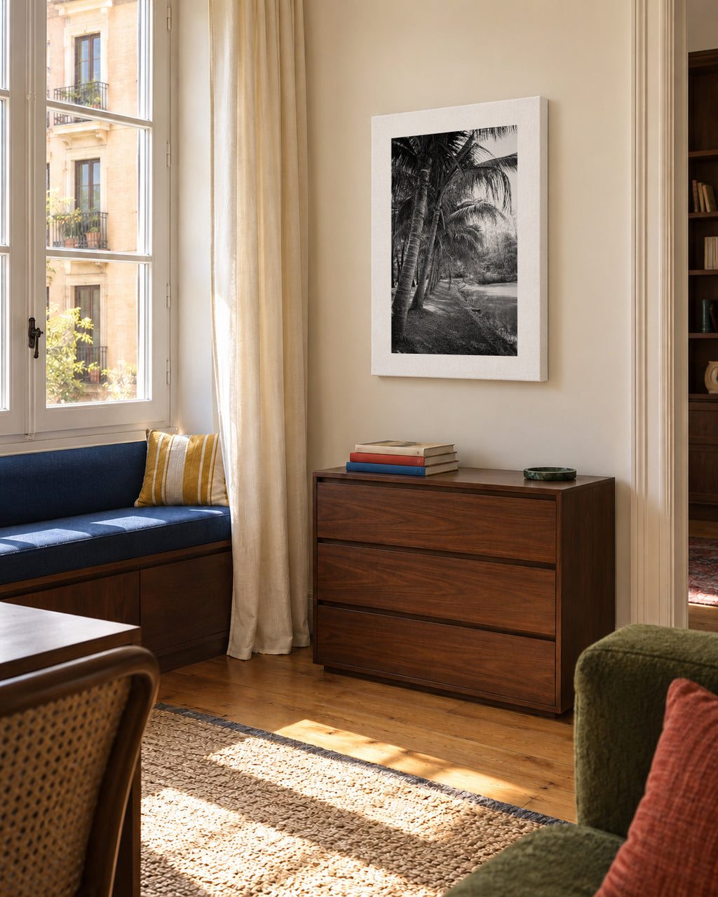 Coastal palm trees - Unframed canvas in an interior