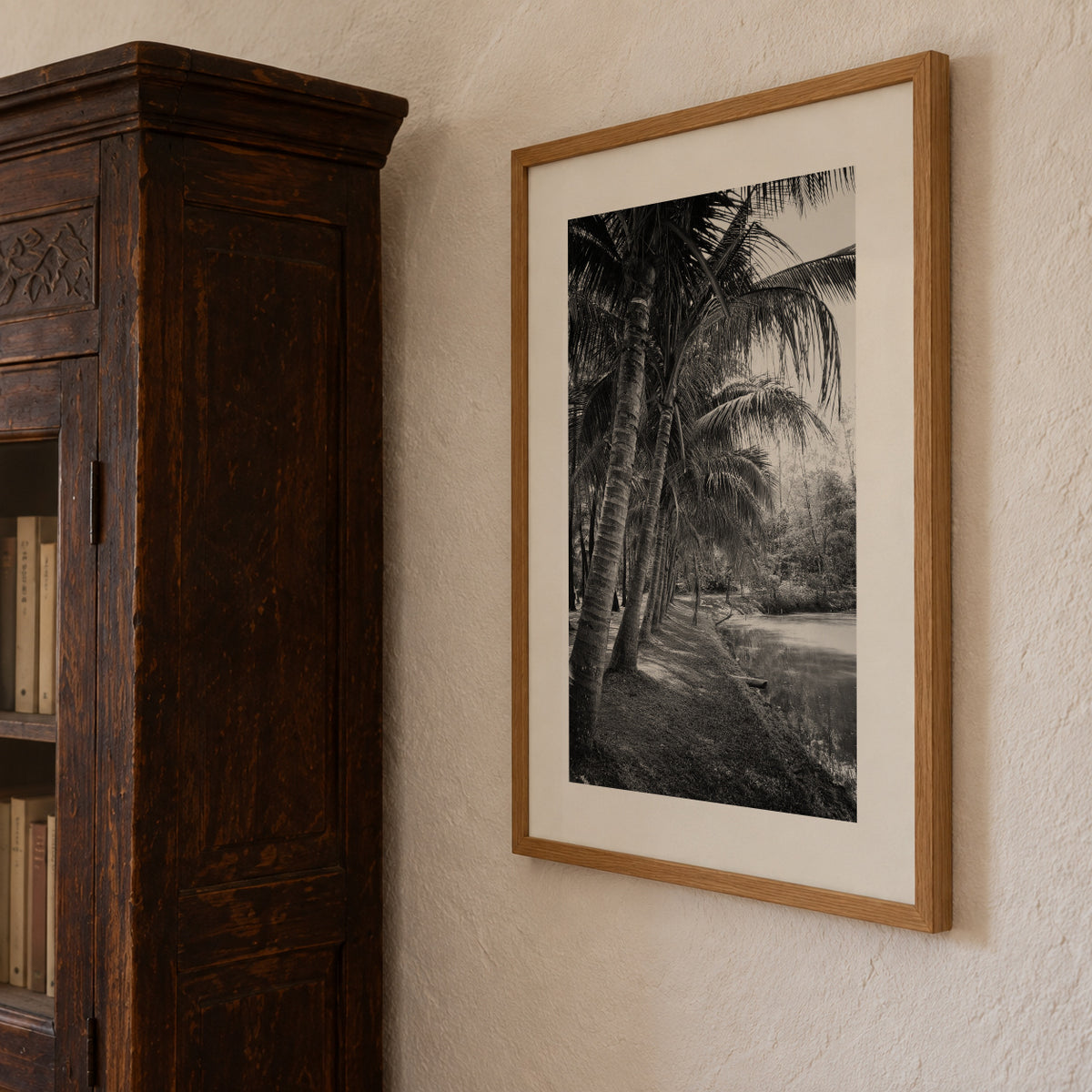 Coastal palm trees - Framed poster detail