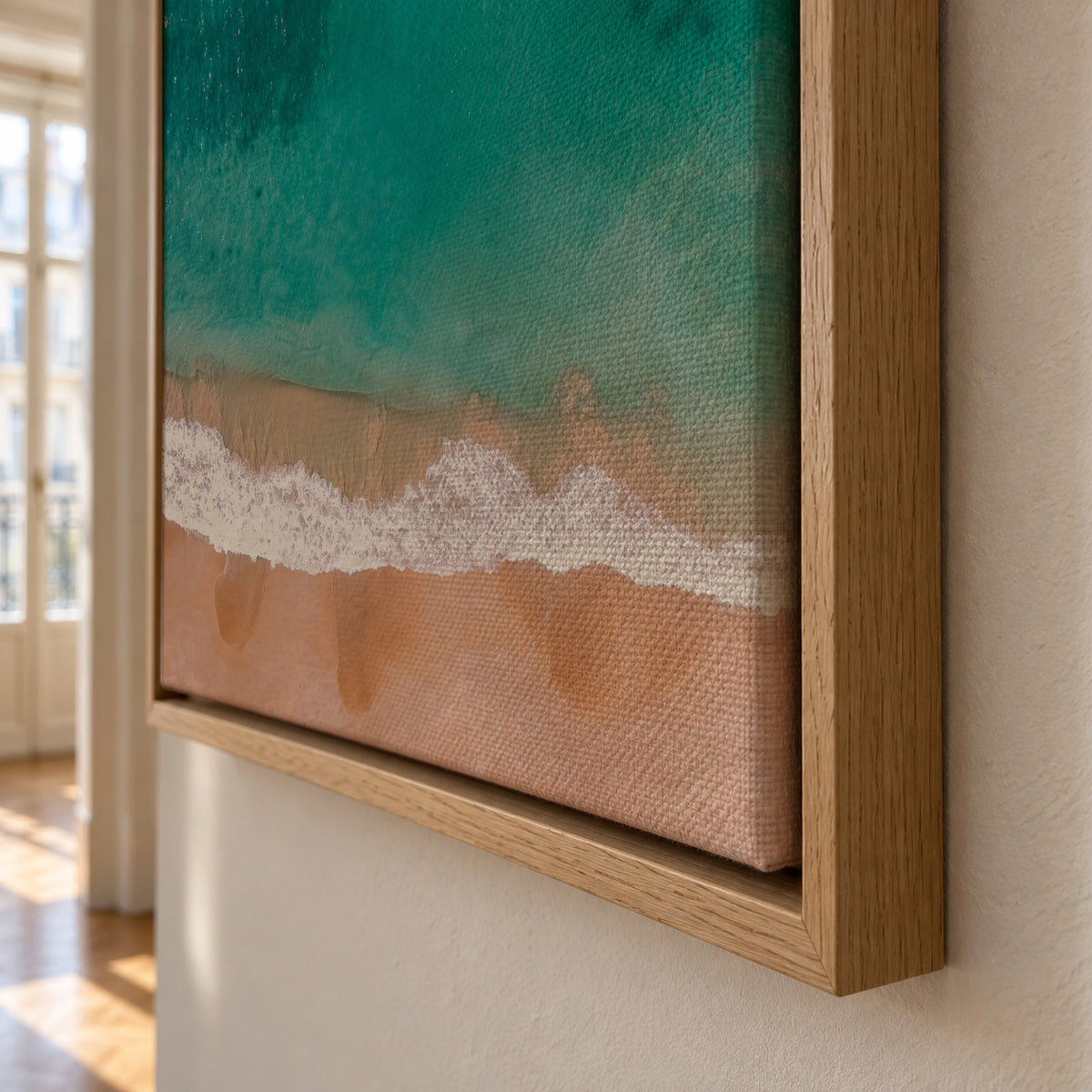 Seaside airview - Framed canvas detail