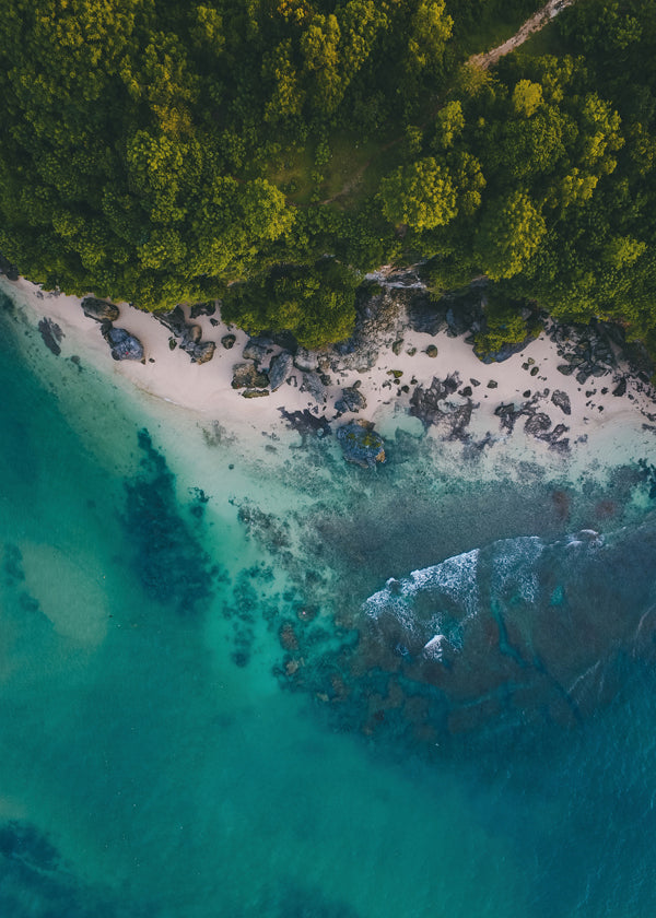 Rocky seaside airview