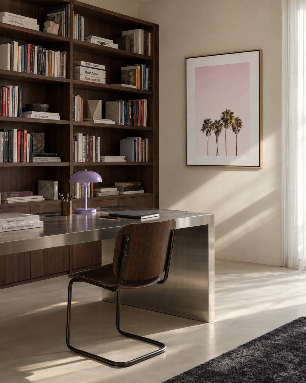 Palm trees and sky - Framed canvas in an interior
