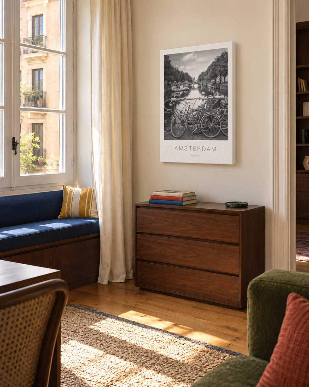 Amsterdam - Unframed canvas in an interior