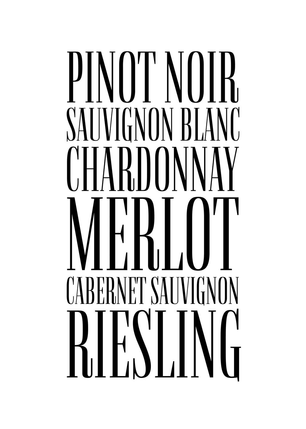 Wine types - Unframed art print