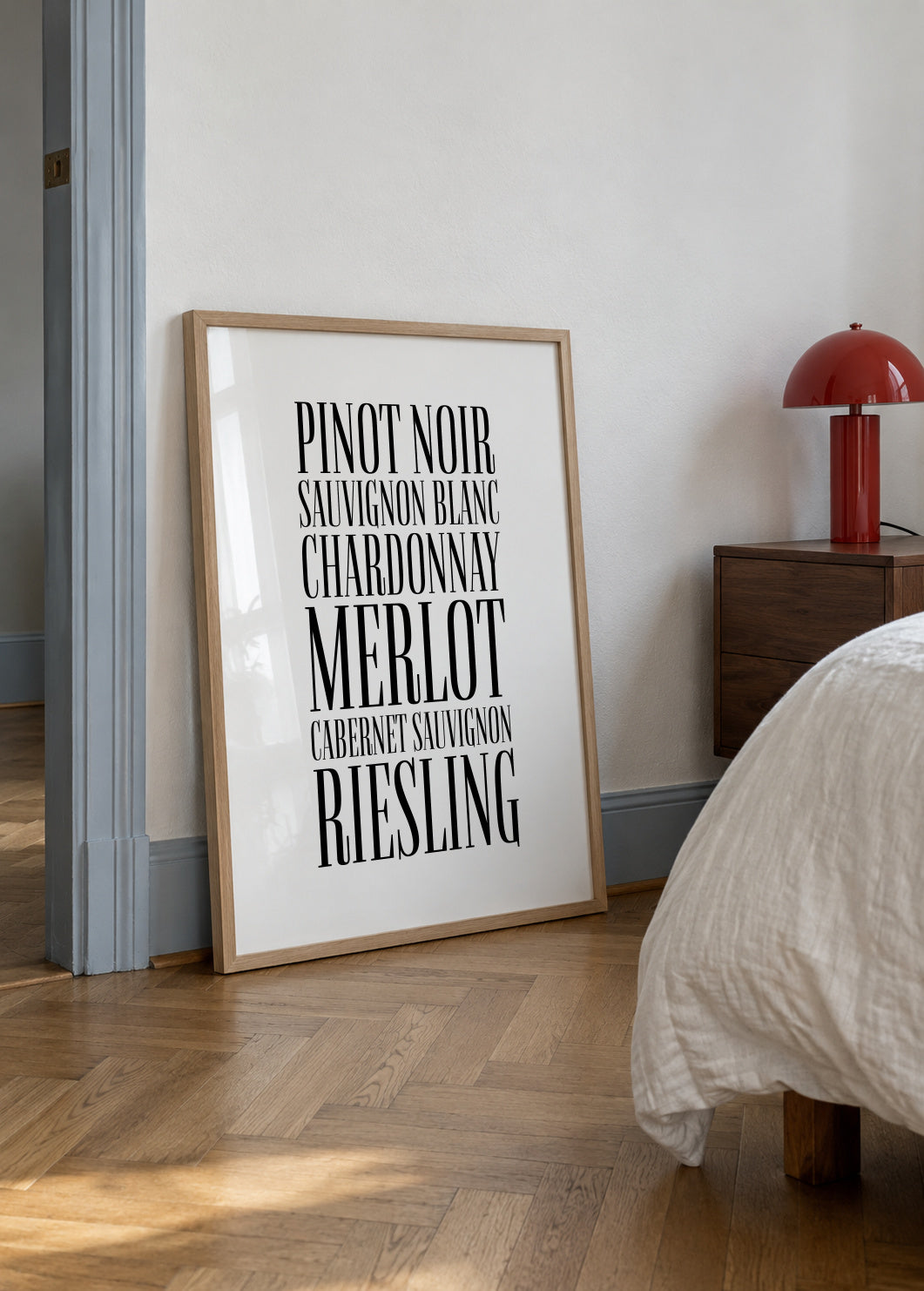 Wine types - Framed poster in an interior