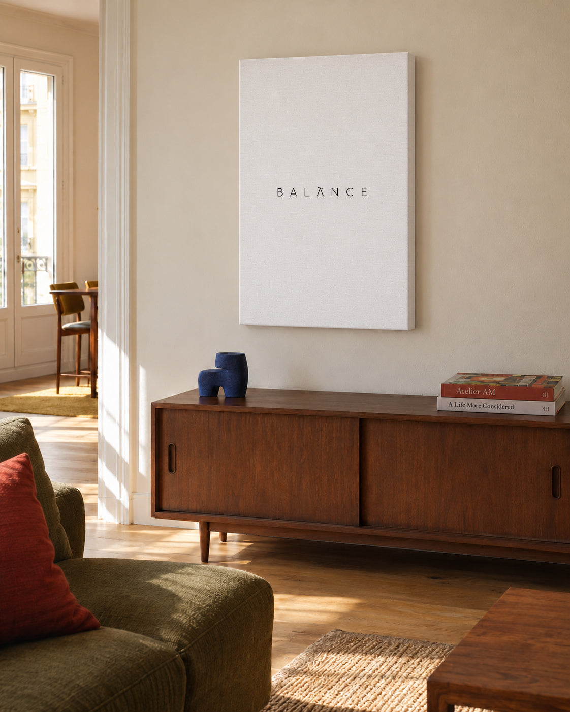 Balance quote - Unframed canvas in an interior