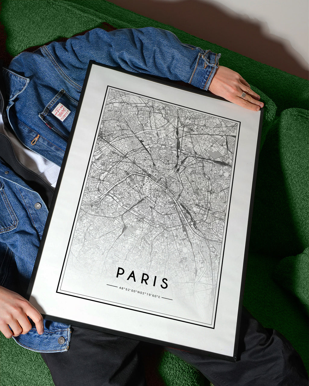 Paris map - Framed poster detail