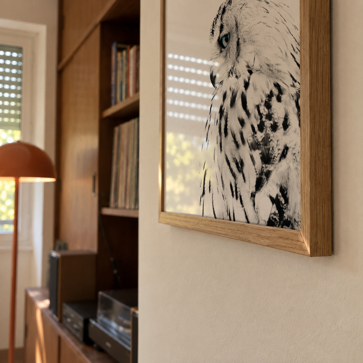 White owl - Framed poster detail