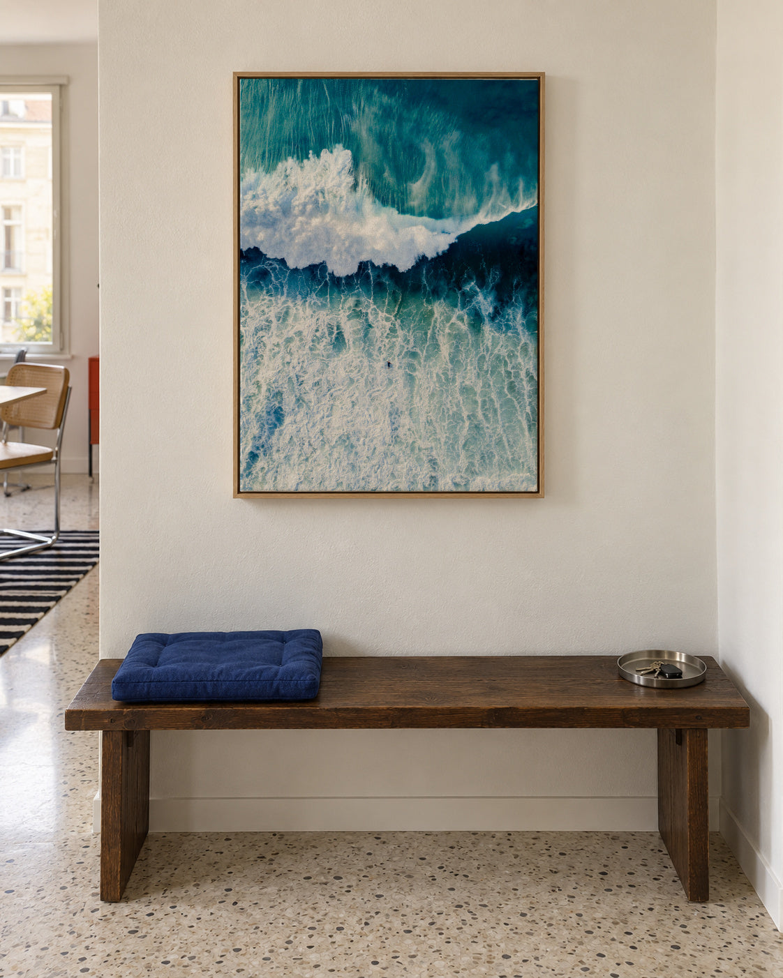 Wave - Framed canvas in an interior