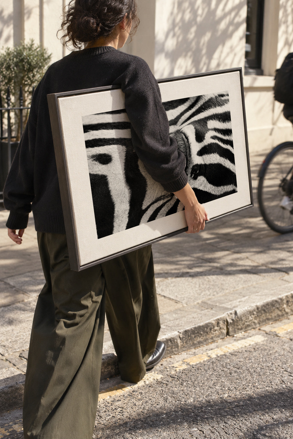 Zebra focus - Framed canvas in an interior