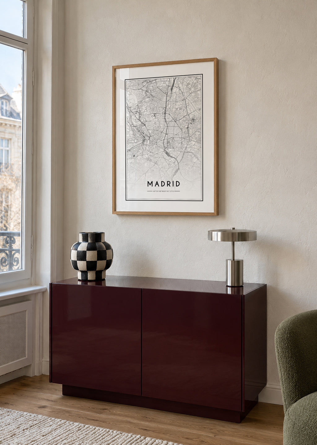 Madrid map - Framed poster in an interior