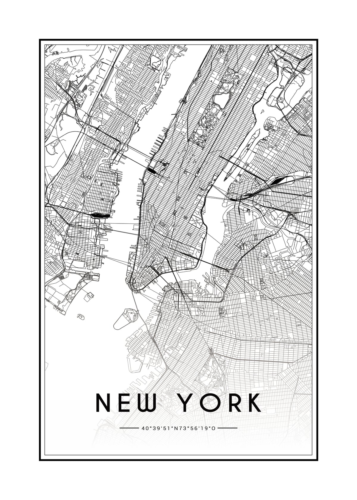 New York map - Unframed art print