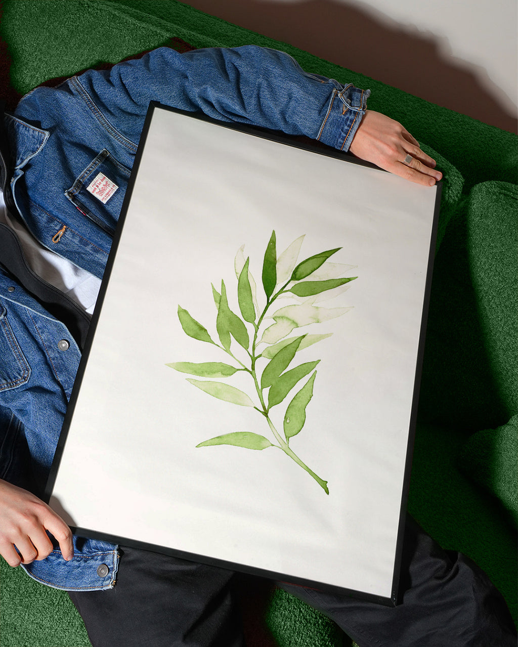 Olive Green Branch - Framed poster detail