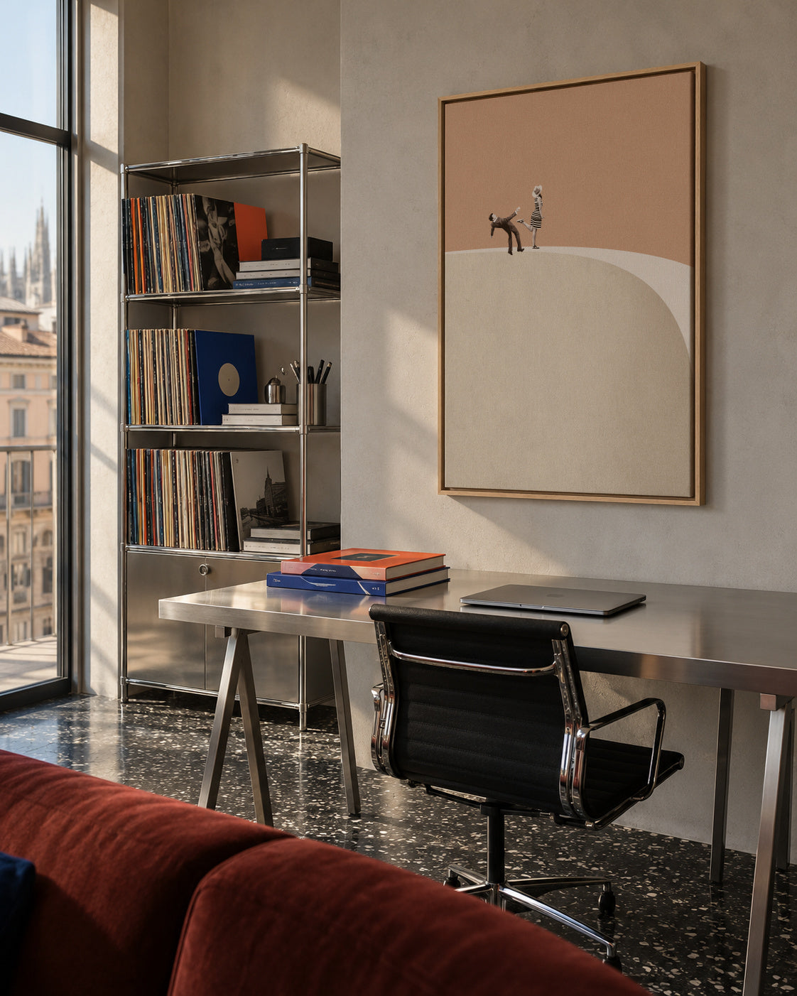Get lost - Framed canvas in an interior