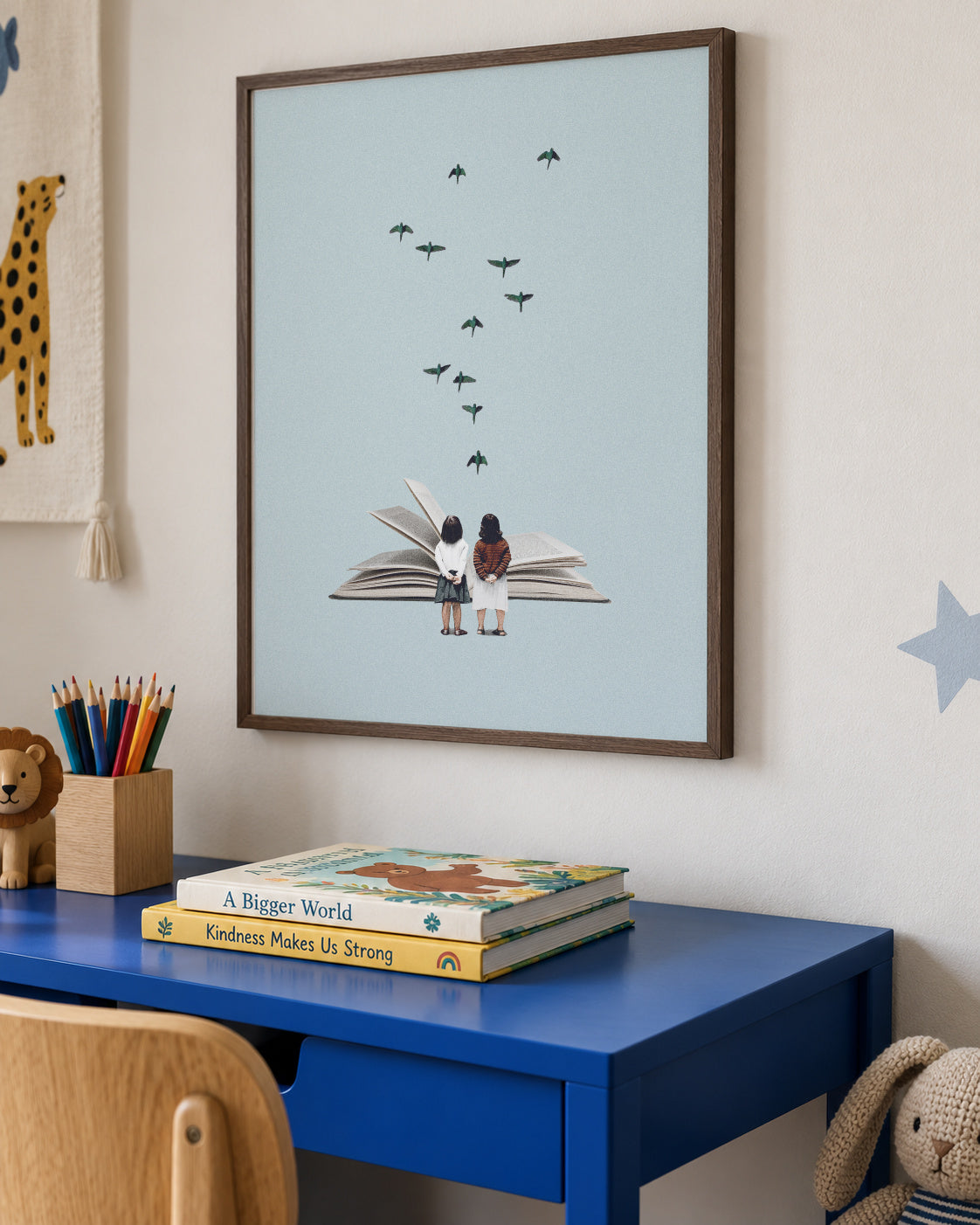 We communicate silently - Framed poster in an interior