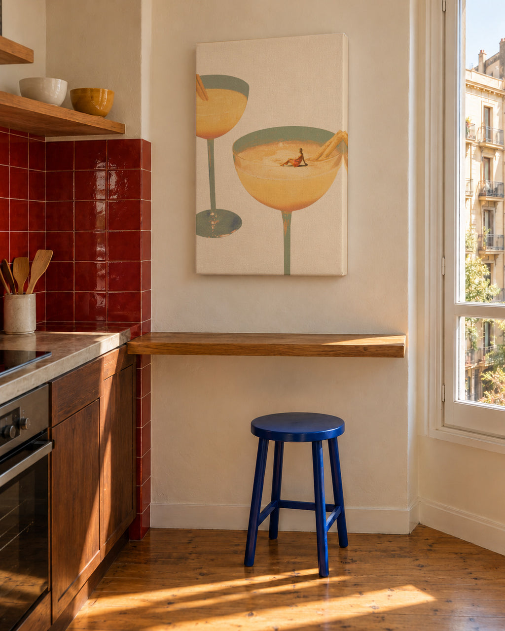 Holiday in a glass 1 - Unframed canvas in an interior