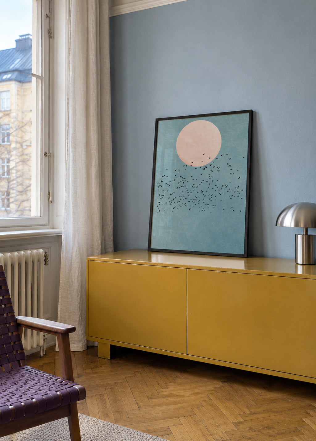 Fly away - Framed poster in an interior