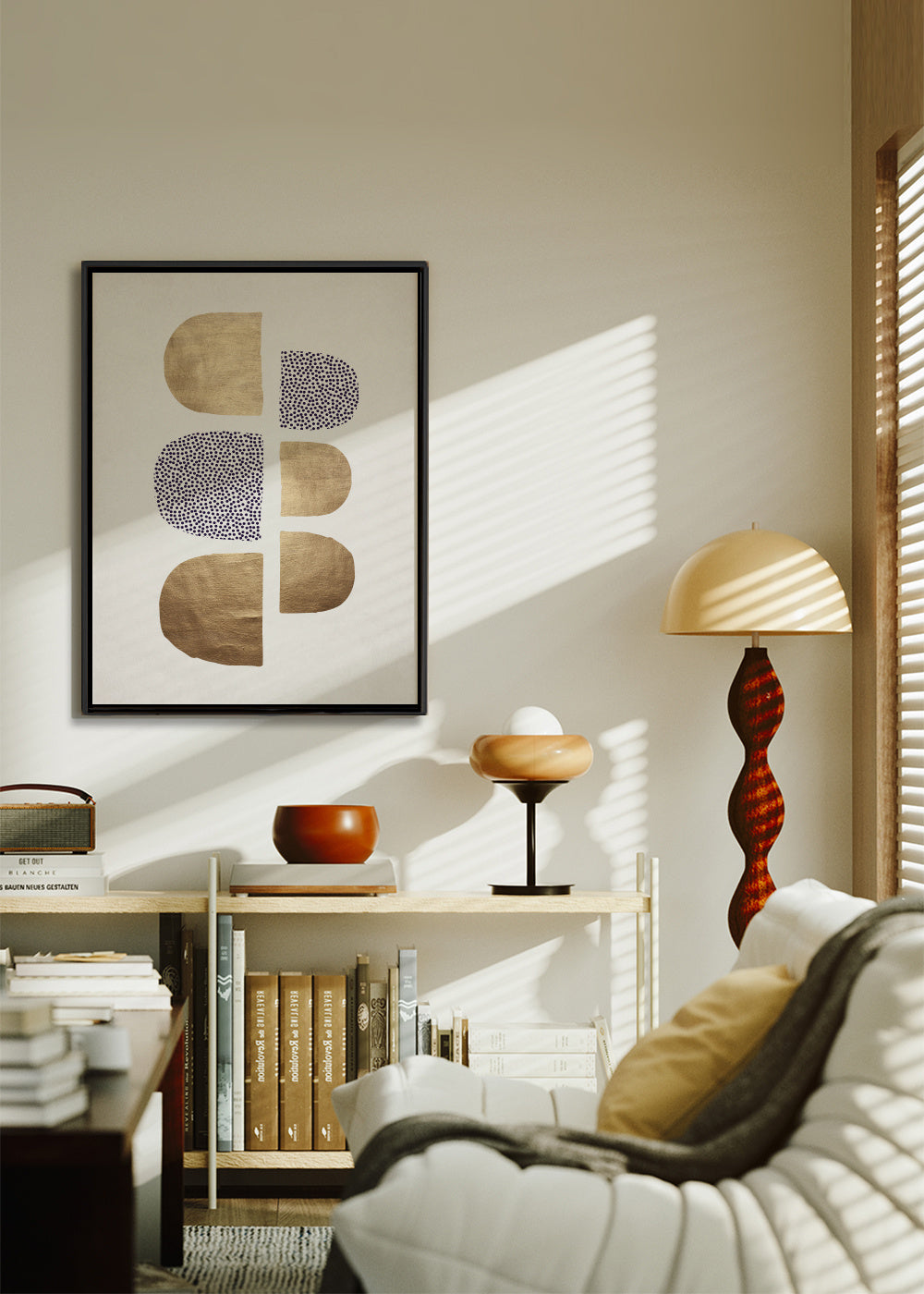 Geometrica No.7 - Framed canvas in an interior
