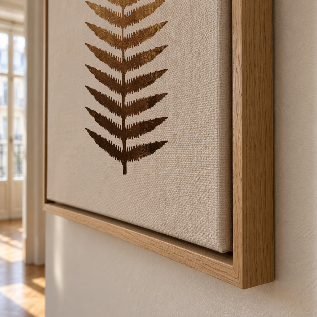 Golden leaf - Framed canvas detail