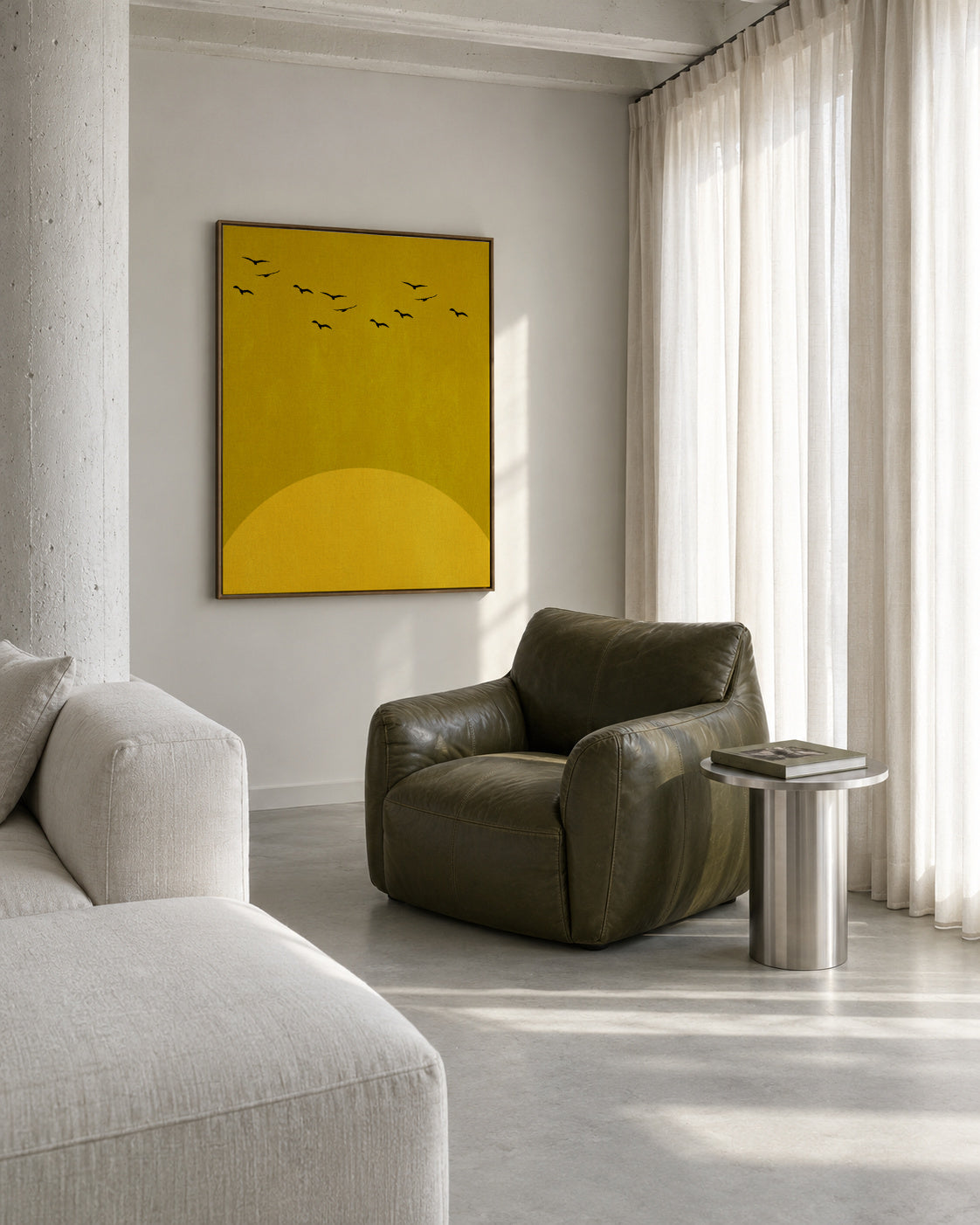 Sun dance - Framed canvas in an interior