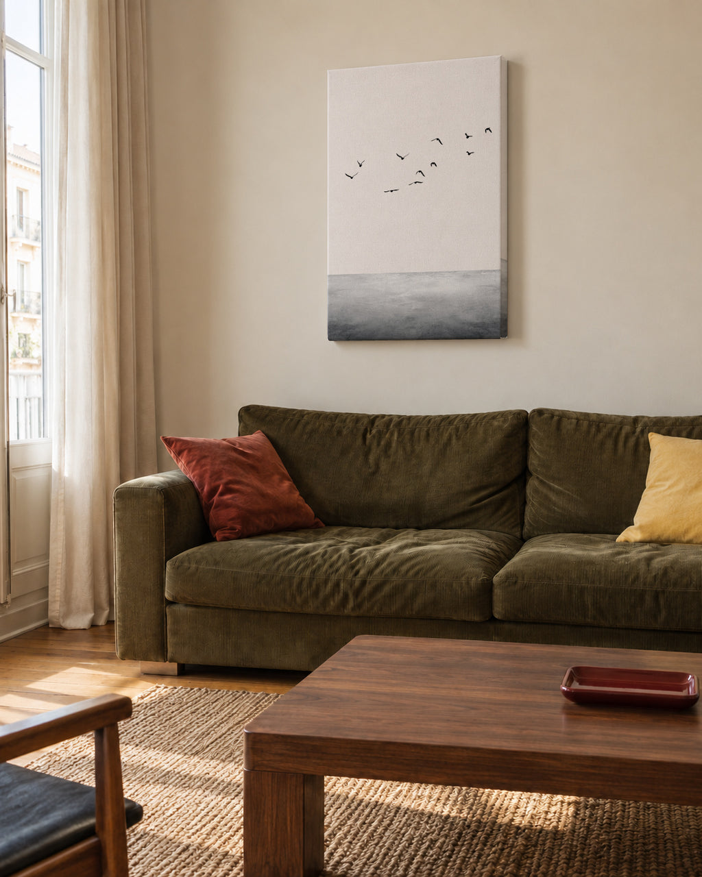 The ocean - Unframed canvas in an interior