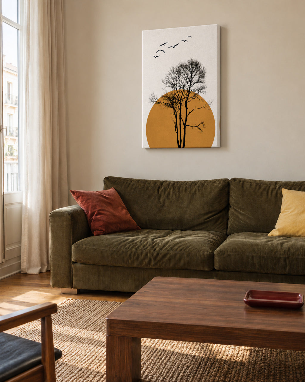 Winter morning - Unframed canvas in an interior