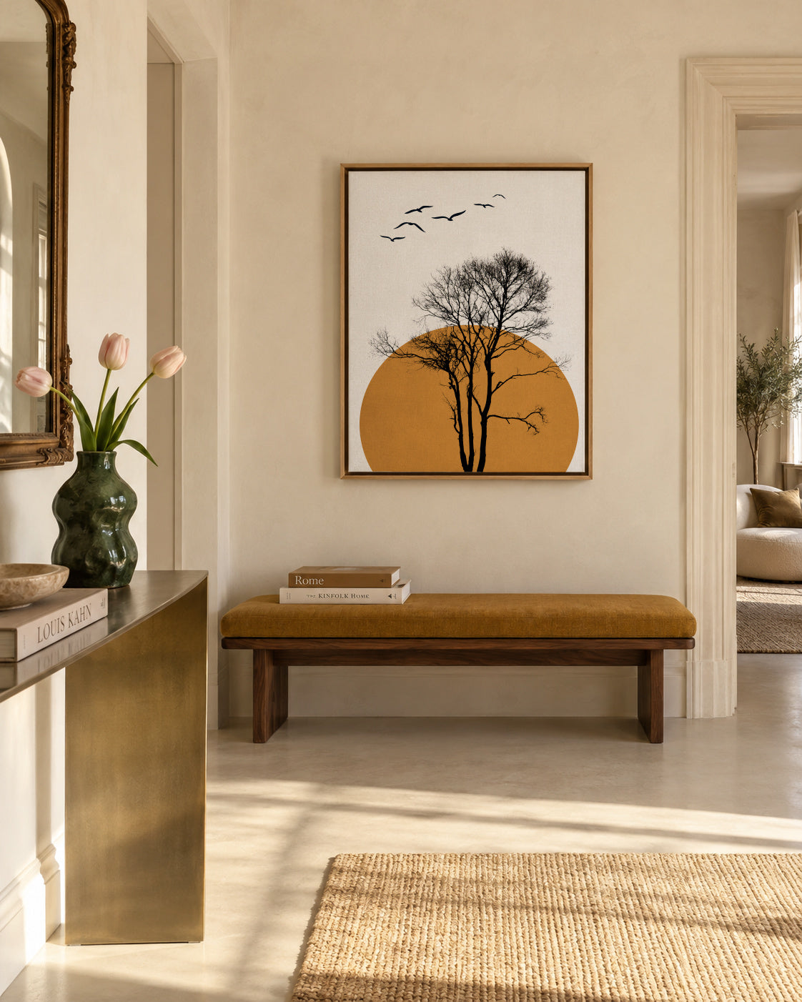 Winter morning - Framed canvas in an interior