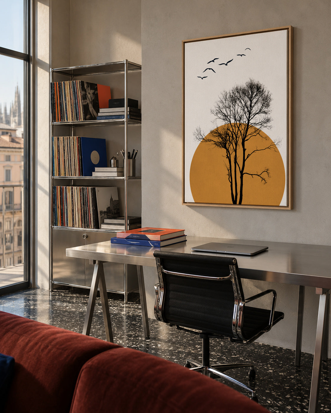 Winter morning - Framed canvas in an interior