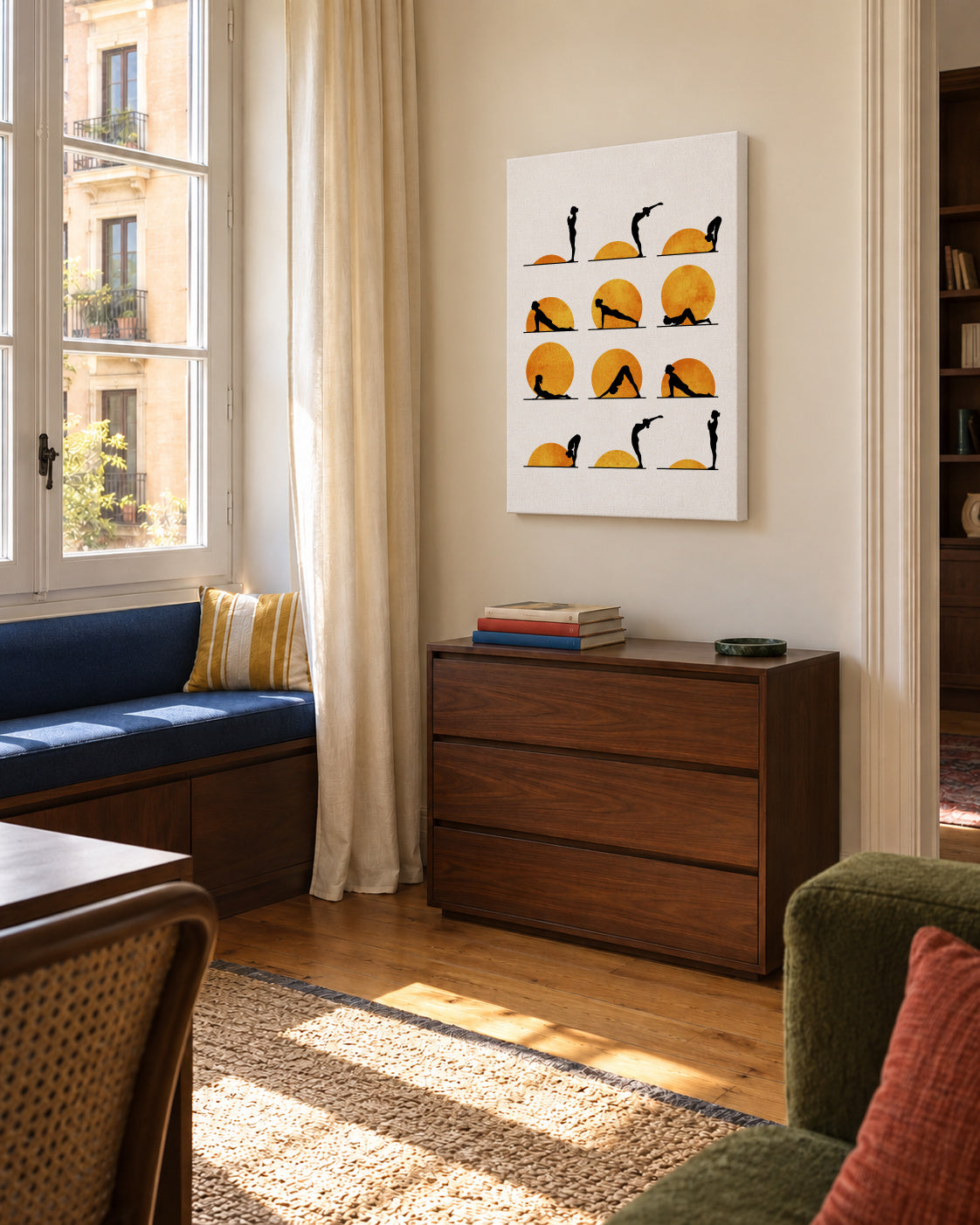 Yoga - Unframed canvas in an interior