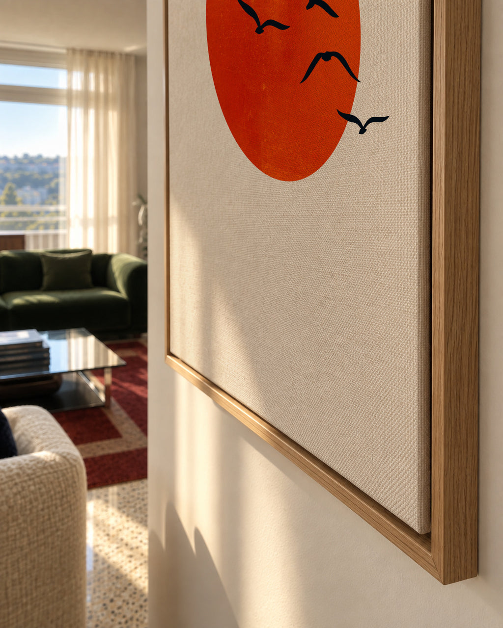 A sunny day - Framed canvas detail