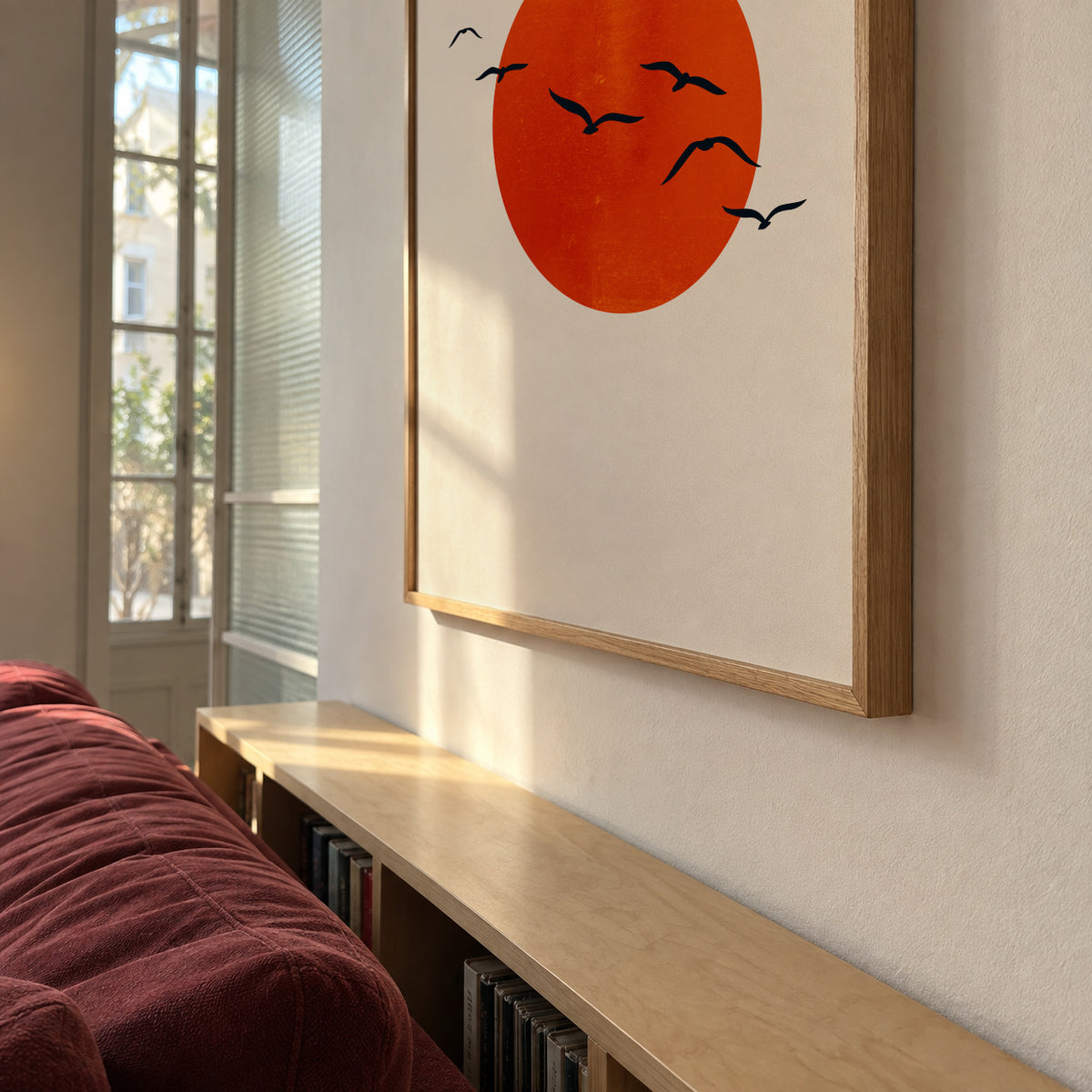 A sunny day - Framed poster in an interior