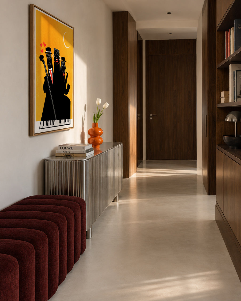 Casablanca Jazz - Yellow - Framed canvas in an interior