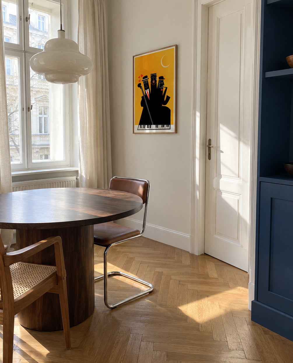 Casablanca Jazz - Yellow - Framed poster in an interior