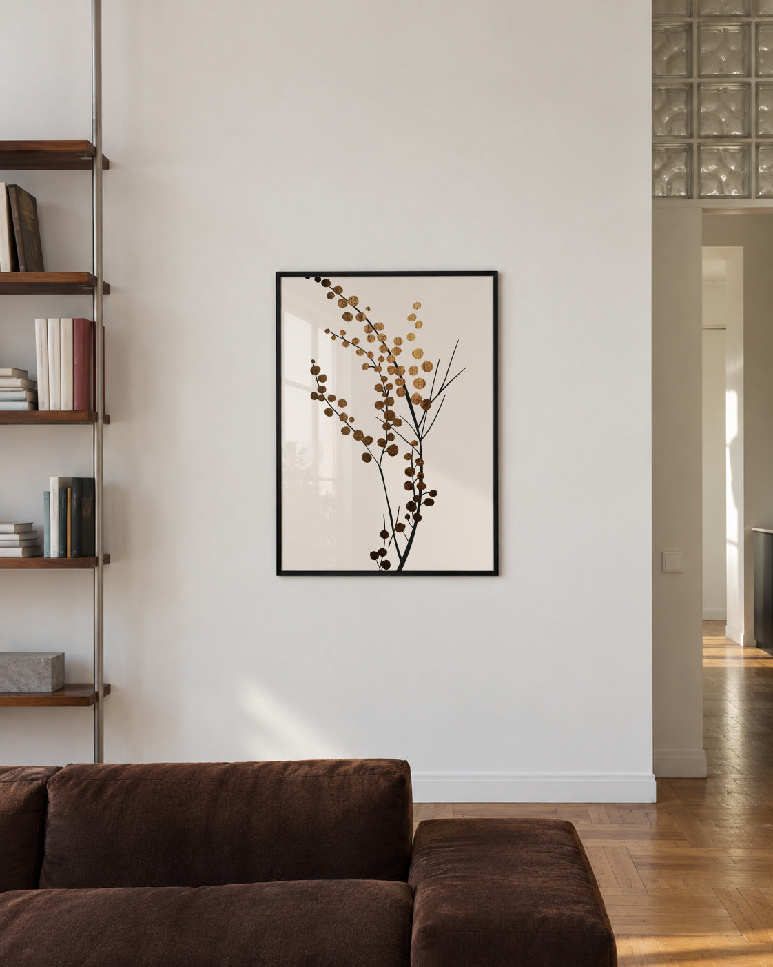 Golden brench 2 - Framed poster in an interior