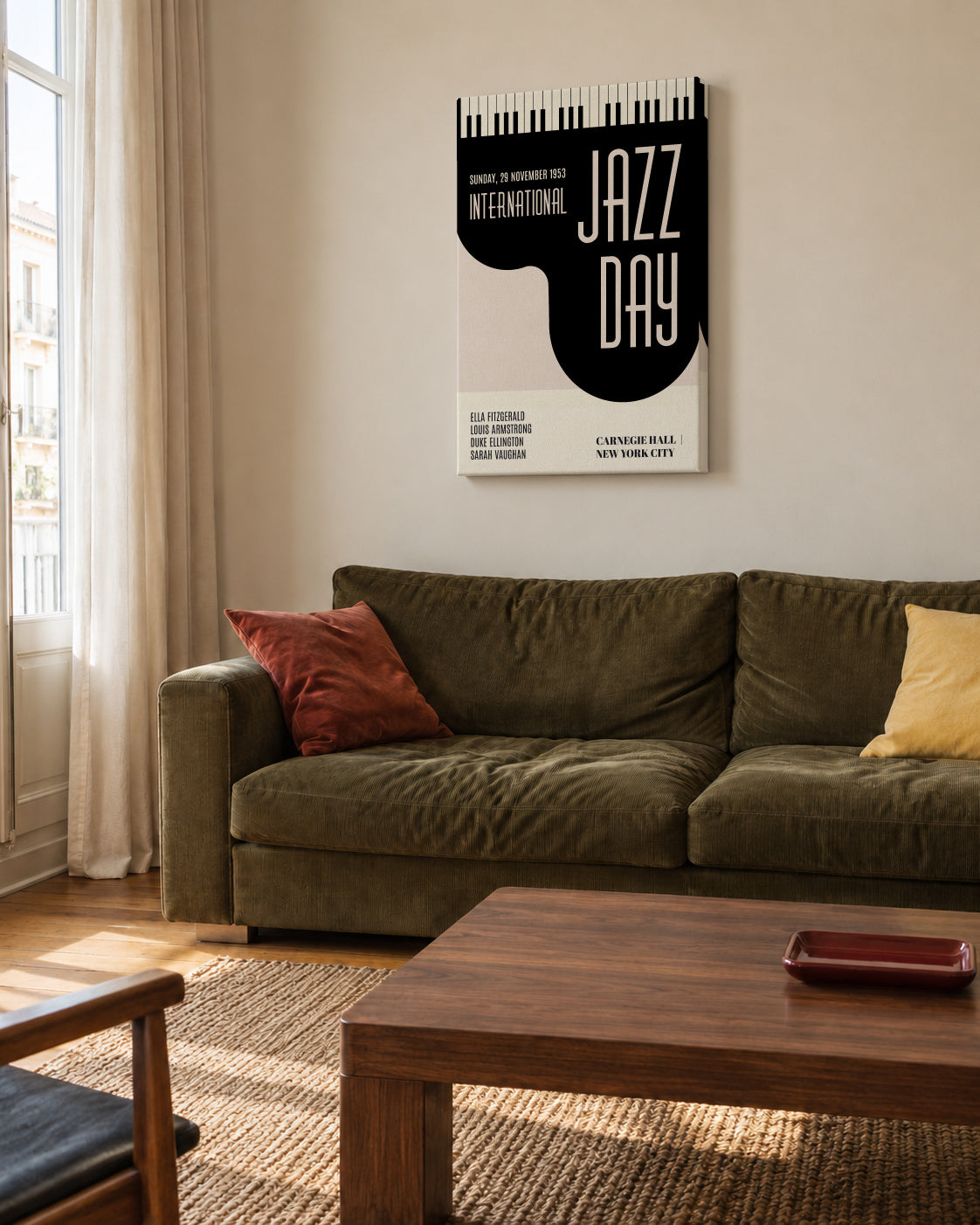 Jazz days - Unframed canvas in an interior