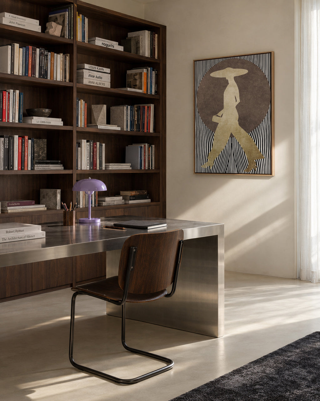 La madame noir - Framed canvas in an interior