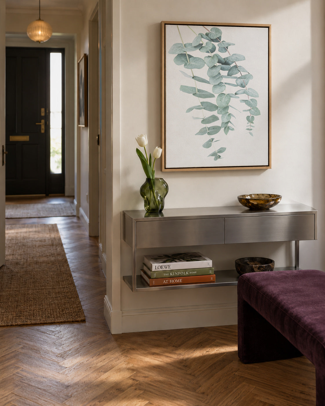 Eucalyptus I - Framed canvas in an interior
