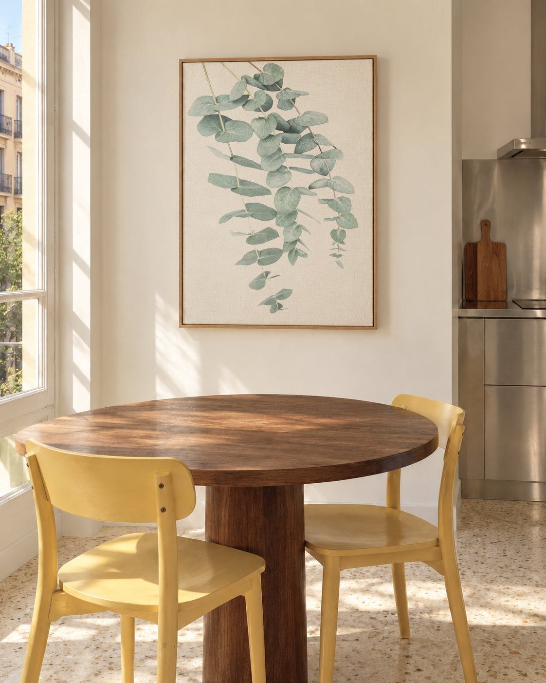 Eucalyptus I - Framed canvas in an interior