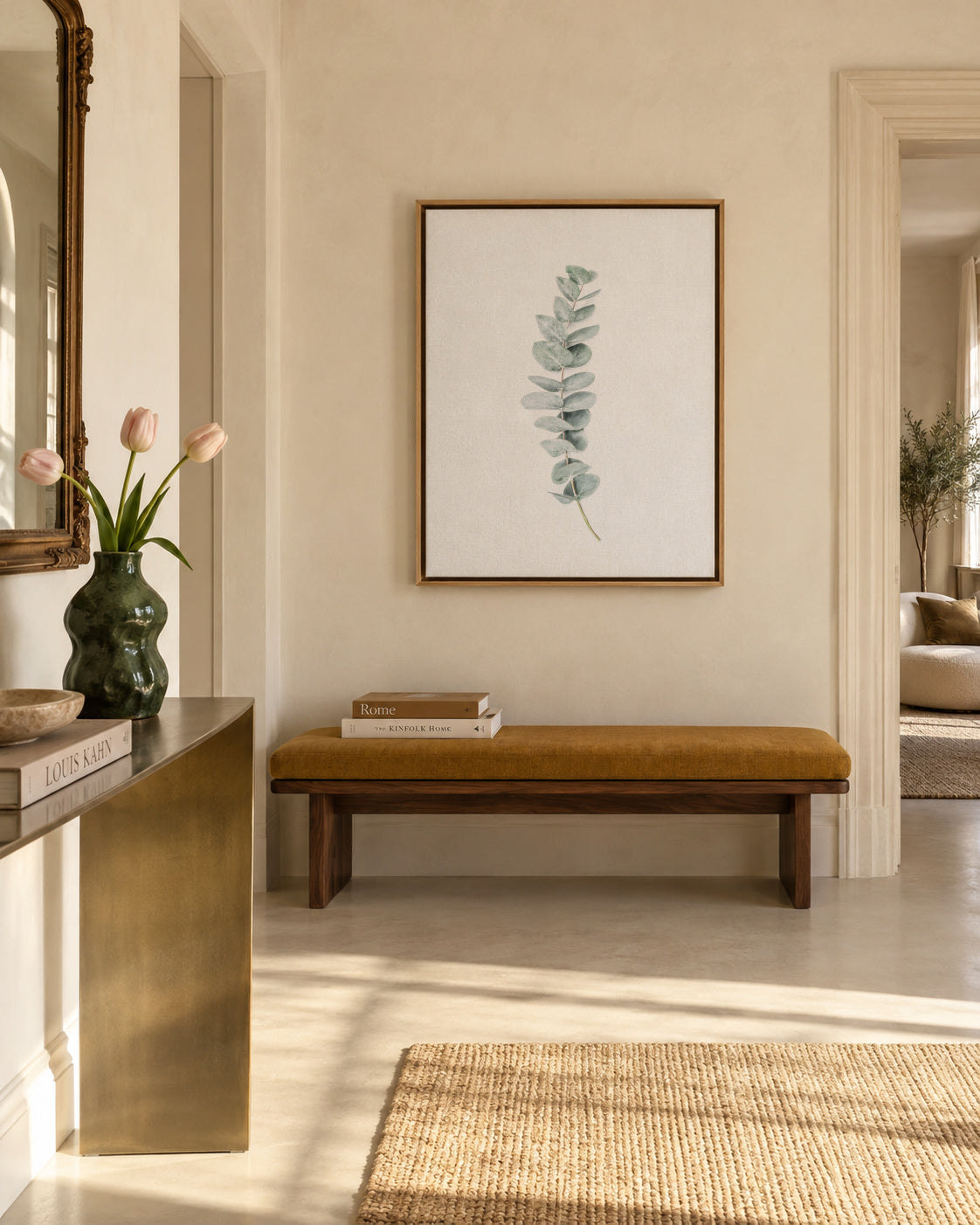 Eucalyptus II - Framed canvas in an interior