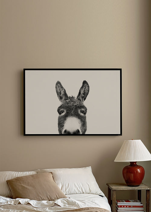 Hey donkey BW - Poster en ambiente