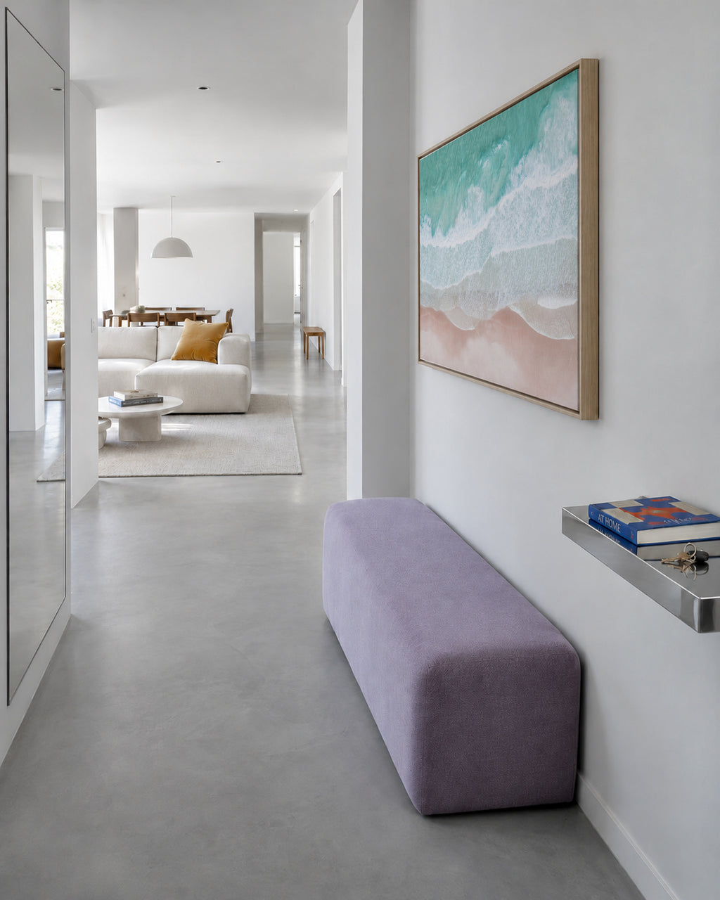 Aerial Ocean - Framed canvas in an interior