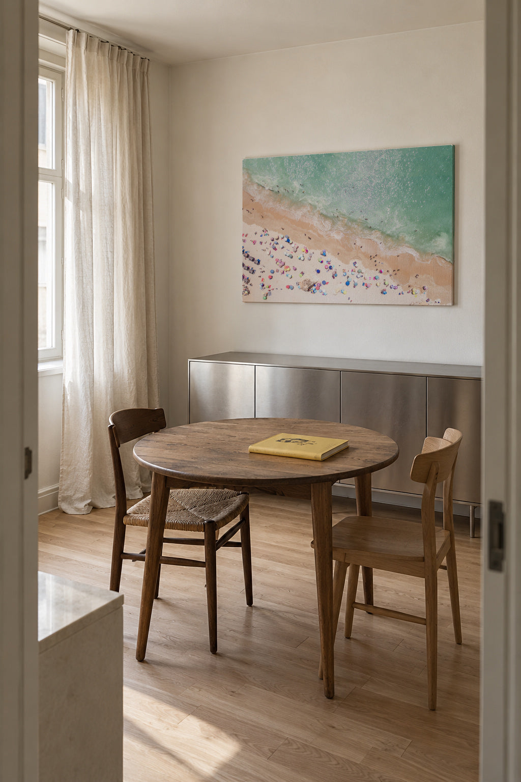 Pastel Beach - Unframed canvas in an interior