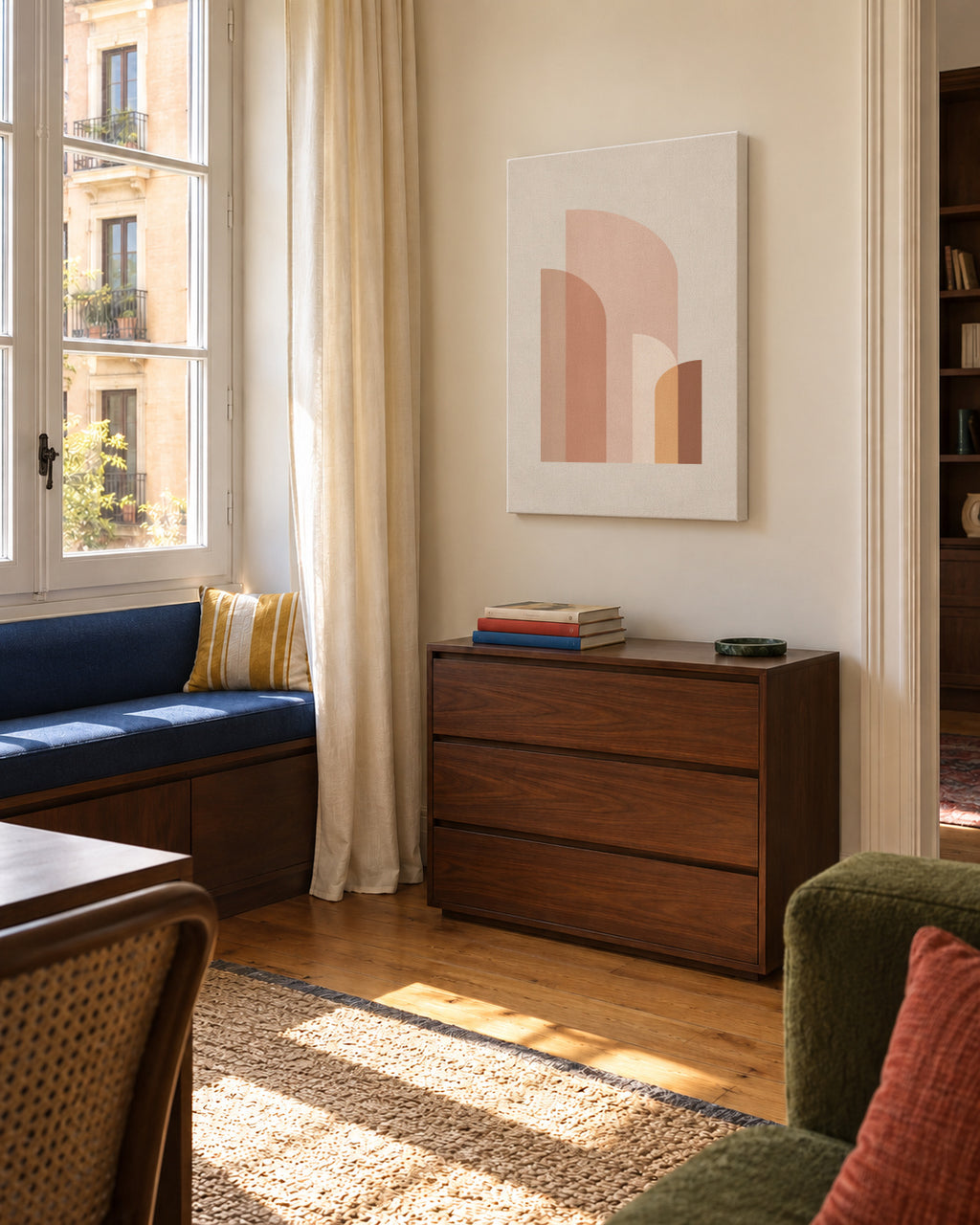 Retro Graphic 1 - Unframed canvas in an interior