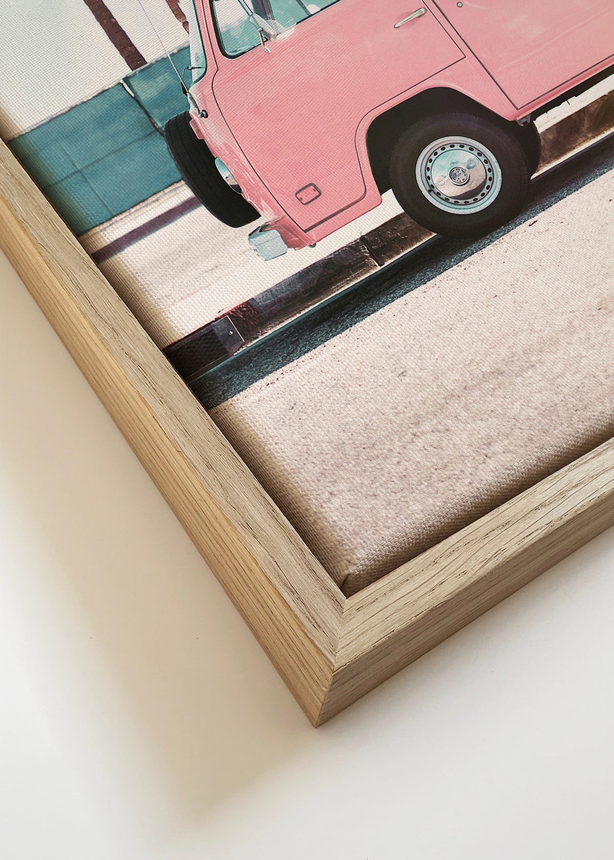 Pink Van - Framed canvas detail