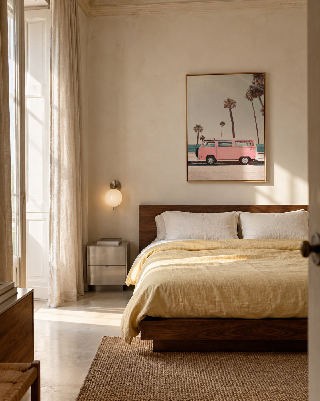 Pink Van - Framed canvas in an interior