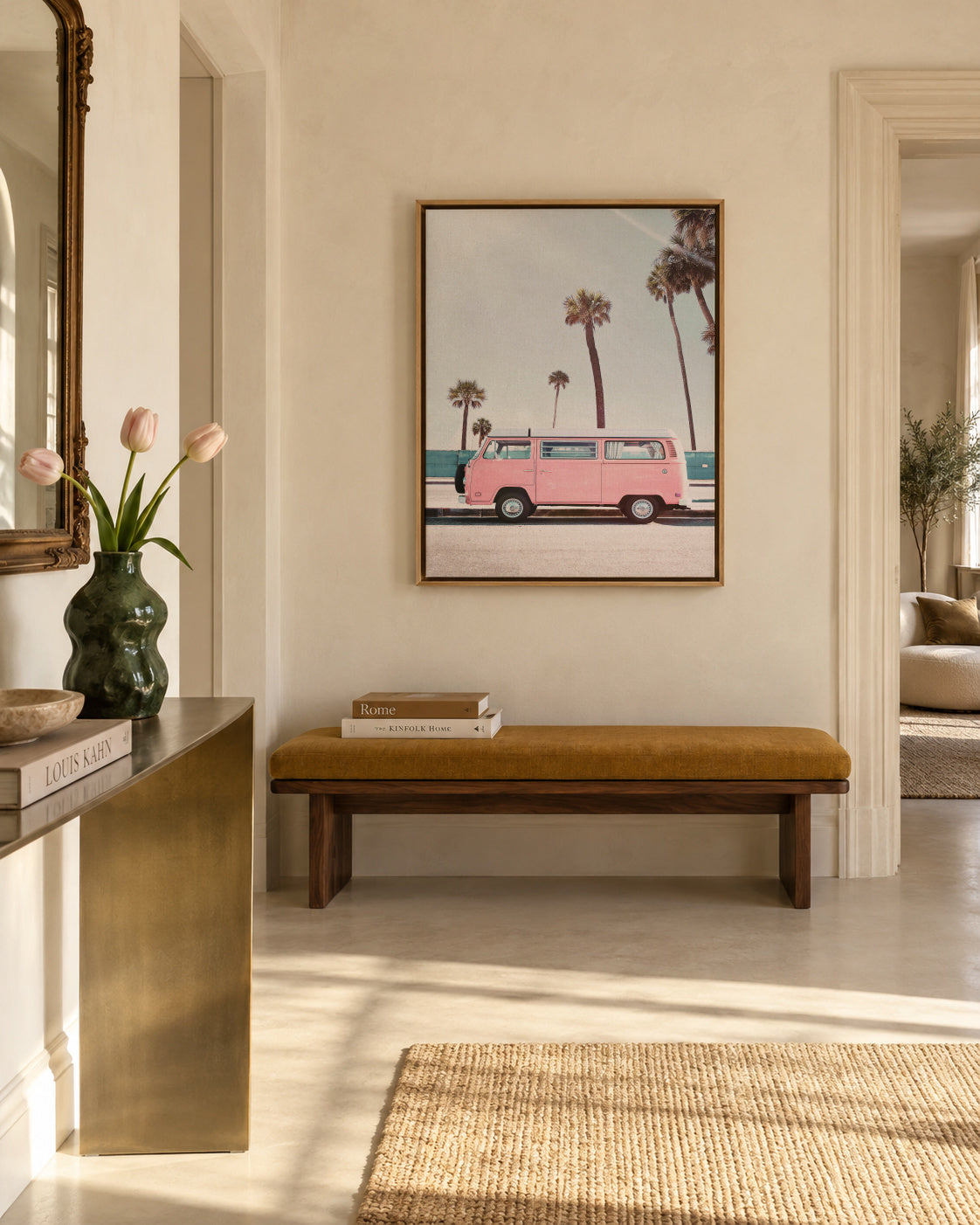 Pink Van - Framed canvas in an interior