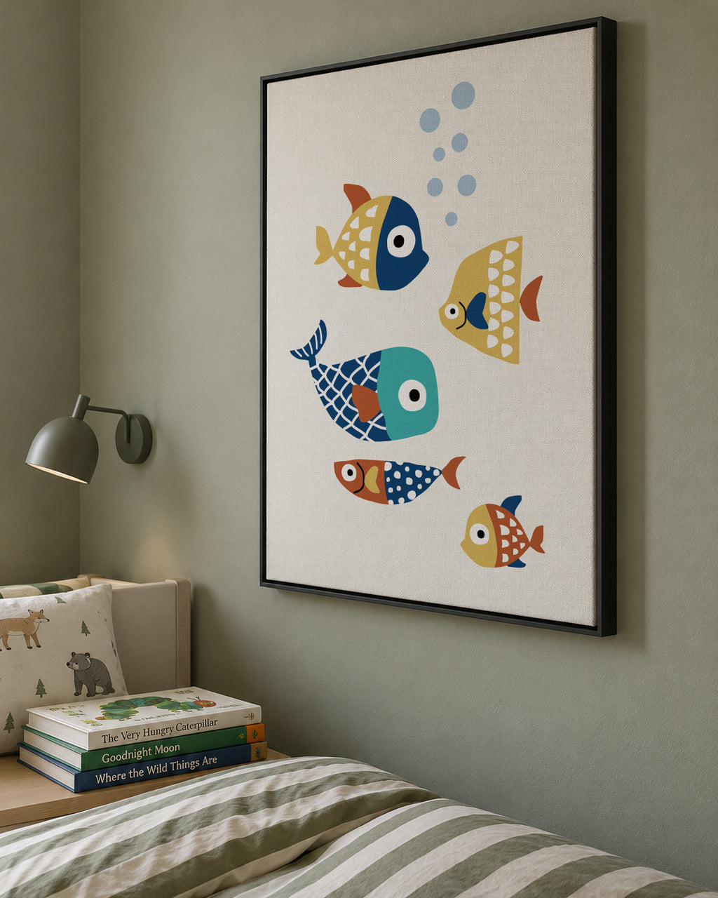 Little Friends - Framed canvas in an interior
