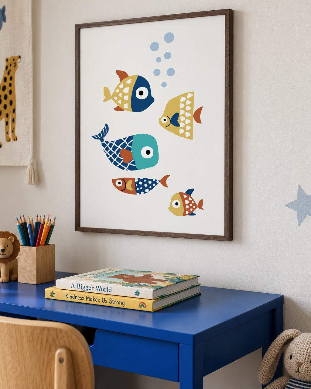 Little Friends - Framed poster in an interior