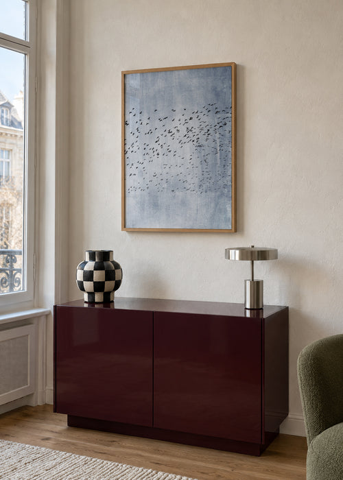 Moving on - Blue - Framed poster in an interior