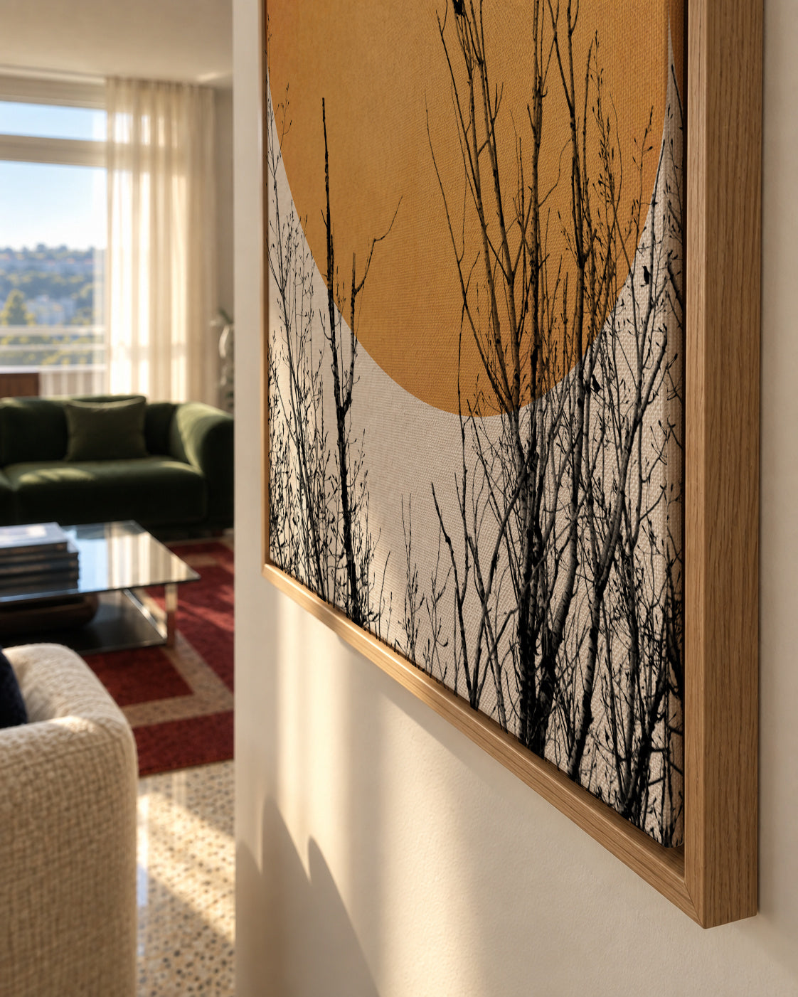 Sunset dreams - yellow - Framed canvas detail