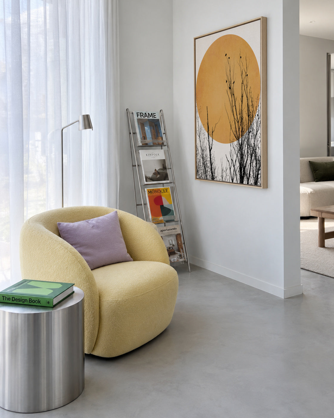 Sunset dreams - yellow - Framed canvas in an interior